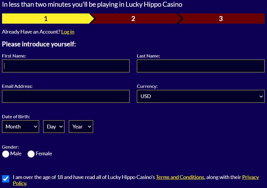 Lucky Hippo Casino sign up