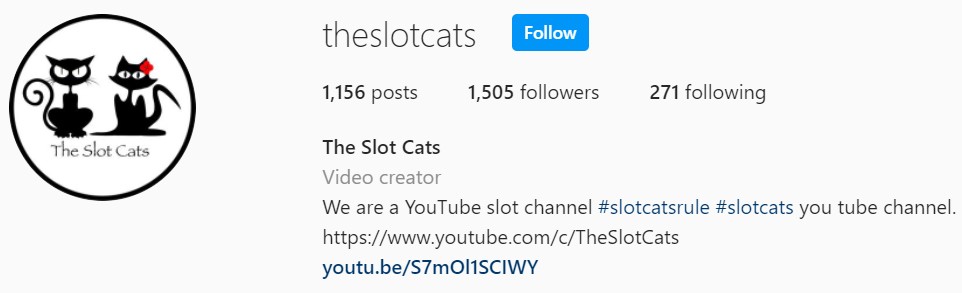 The Slot Cats Instagram account