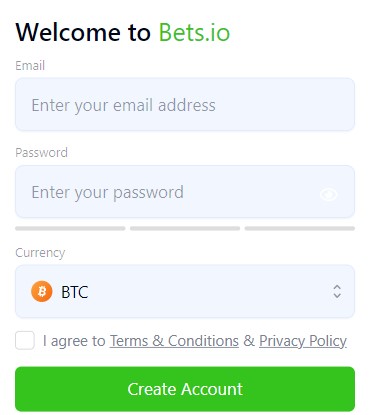 Bet.io Casino Registration Process